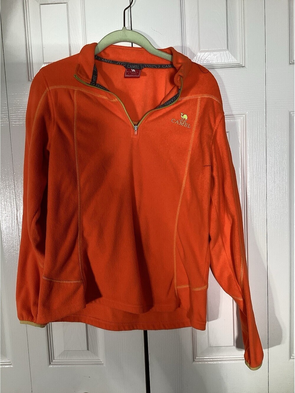 Camel Quarter Zip Fleece Pullover Women’s Large Orange Joe Camel M Excellent